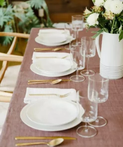 Creative Women Best Sellers Stone Washed Linen Tablecloth - Ash Rose