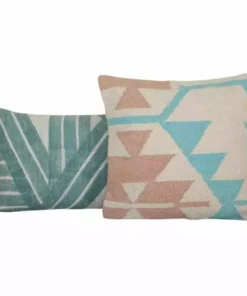 Casa Amarosa Stripe Sky Throw Pillow Cover- Aqua Home Goods