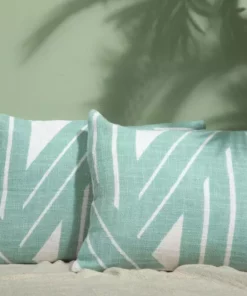 Casa Amarosa Stripe Sky Throw Pillow Cover- Aqua Home Goods