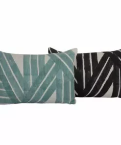 Casa Amarosa Stripe Sky Throw Pillow Cover - Black