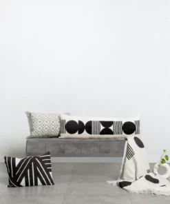 Casa Amarosa Stripe Sky Throw Pillow Cover - Black