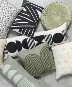 Casa Amarosa Stripe Sky Throw Pillow Cover - Black