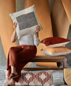 Casa Amarosa Stripe Throw Pillow Cover - Black 13 Casa Amarosa Stripe Throw Pillow Cover - Black