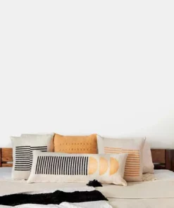 Casa Amarosa Stripe Throw Pillow Cover - Gold Earth