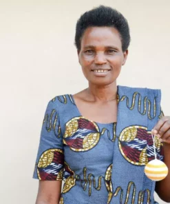 Azizi Life Striped Woven Ball Ornament - Black + Natural BIPOC Owned