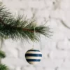 Azizi Life Striped Woven Ball Ornament - Blue BIPOC Owned