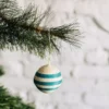 Azizi Life Striped Woven Ball Ornament - Emerald Green BIPOC Owned