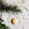 Azizi Life Striped Woven Ball Ornament - Yellow + Natural