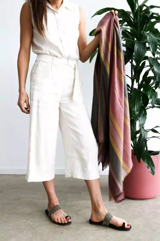 Studio Variously Barque Stripes Merino Wool Scarf 2 Studio Variously Barque Stripes Merino Wool Scarf