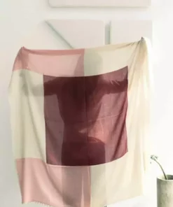 Studio Variously Rosewood Blok Silk And Cashmere Scarf Accessories