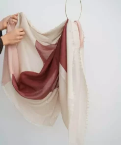 Studio Variously Rosewood Blok Silk And Cashmere Scarf Accessories