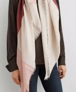 Studio Variously Rosewood Blok Silk And Cashmere Scarf Accessories