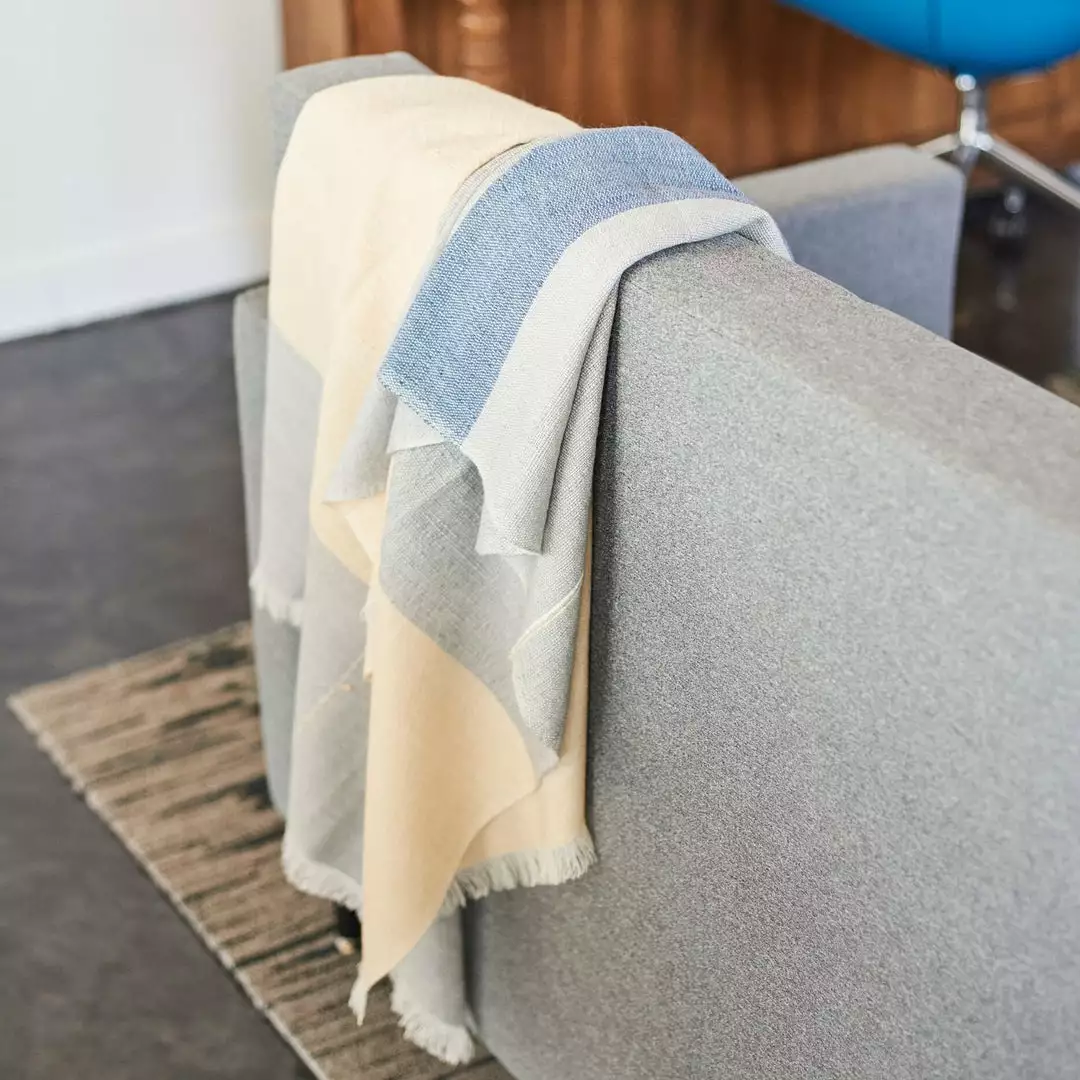 Studio Variously Ceru Merino Wool Throw Blanket 5 Studio Variously Ceru Merino Wool Throw Blanket