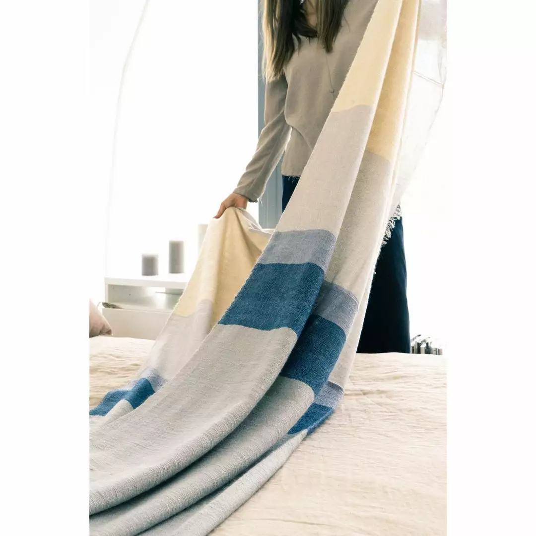 Studio Variously Ceru Merino Wool Throw Blanket 7 Studio Variously Ceru Merino Wool Throw Blanket