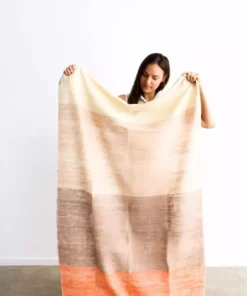 Studio Variously Chestnut Merino Wool Throw Blanket Home Goods