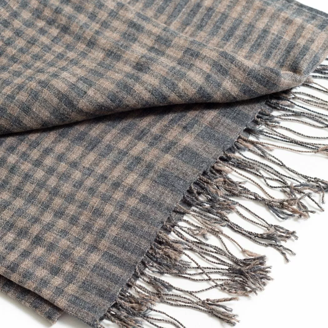 Studio Variously Fawn Checks Merino Scarf 4 Studio Variously Fawn Checks Merino Scarf