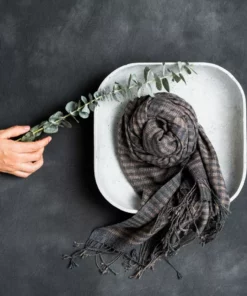 Studio Variously Fawn Checks Merino Scarf 14 Studio Variously Fawn Checks Merino Scarf