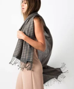 Studio Variously Fawn Checks Merino Scarf 10 Studio Variously Fawn Checks Merino Scarf