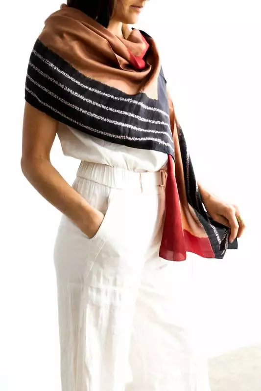 Studio Variously Handcrafted Kaavi Silk Scarf 2 Studio Variously Handcrafted Kaavi Silk Scarf