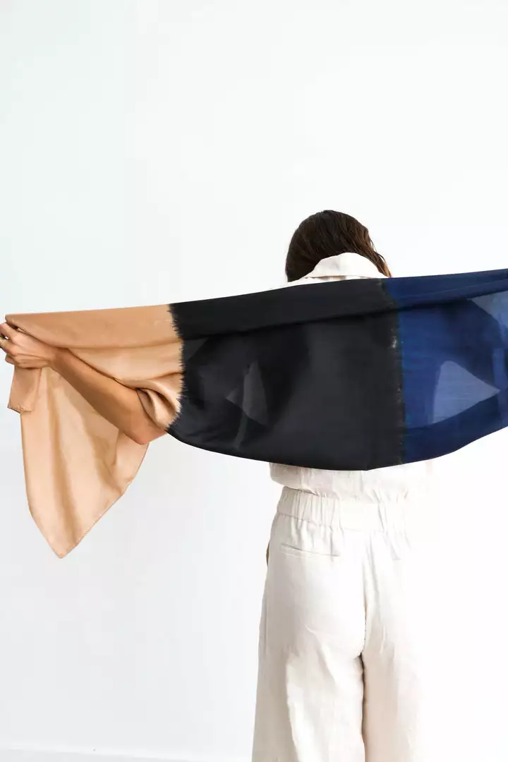 Studio Variously Handcrafted Kasmi Silk Scarf 1 Studio Variously Handcrafted Kasmi Silk Scarf