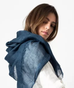 Studio Variously Midnight Blue Linen Scarf Accessories 14 Studio Variously Midnight Blue Linen Scarf Accessories
