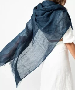 Studio Variously Midnight Blue Linen Scarf Accessories 13 Studio Variously Midnight Blue Linen Scarf Accessories