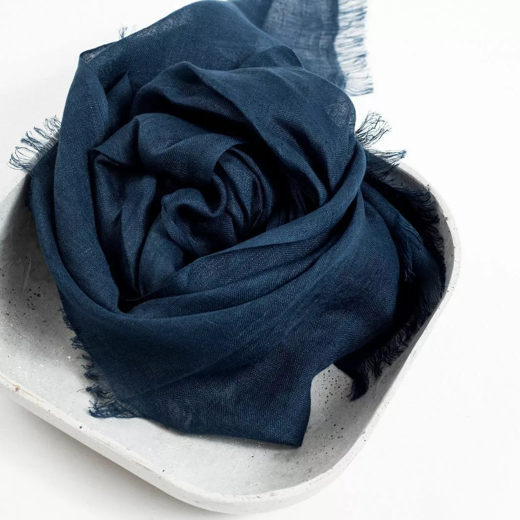 Studio Variously Midnight Blue Linen Scarf Accessories 8 Studio Variously Midnight Blue Linen Scarf Accessories