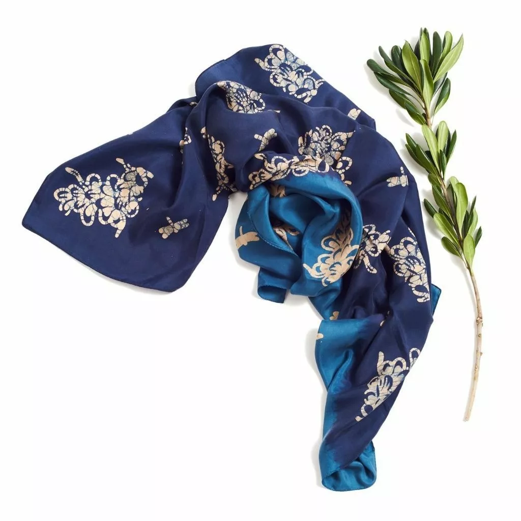 Studio Variously Oraa Indigo Silk Scarf 5 Studio Variously Oraa Indigo Silk Scarf
