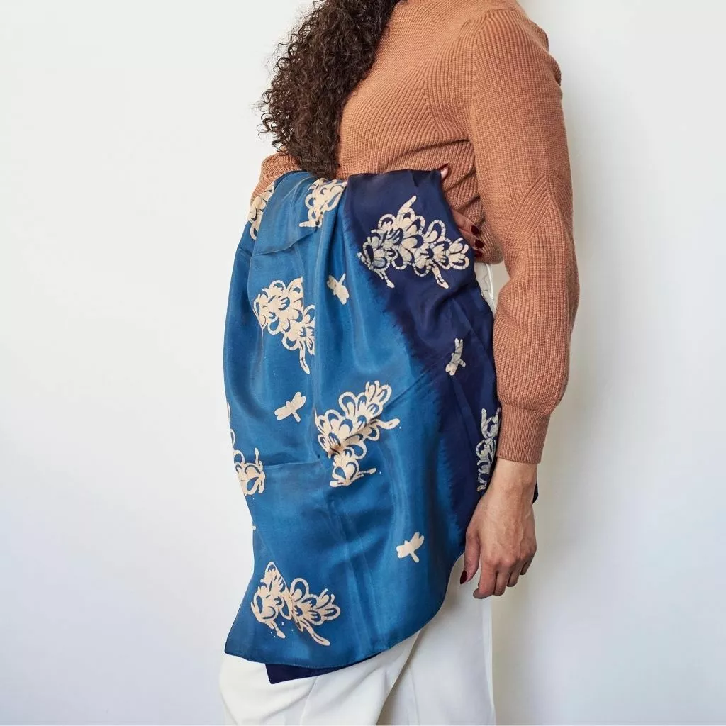 Studio Variously Oraa Indigo Silk Scarf 2 Studio Variously Oraa Indigo Silk Scarf