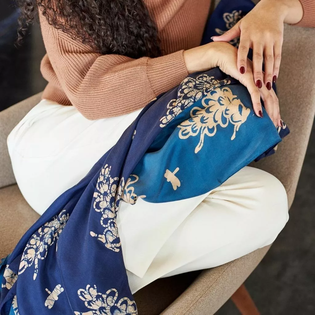 Studio Variously Oraa Indigo Silk Scarf 4 Studio Variously Oraa Indigo Silk Scarf