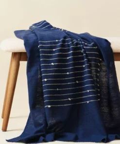 Studio Variously Home Goods Rosewood Indigo Throw Blanket