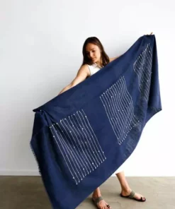 Studio Variously Home Goods Rosewood Indigo Throw Blanket