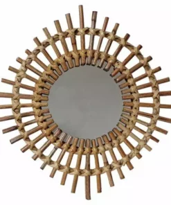 Casa Amarosa Sun Spike Rattan Mirror