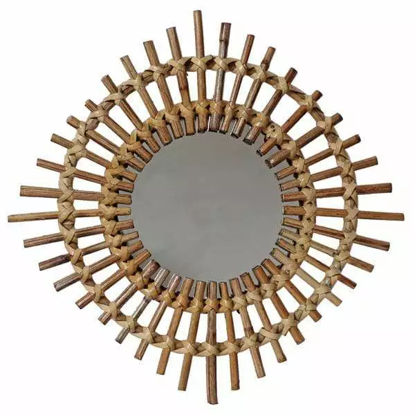 Casa Amarosa Sun Spike Rattan Mirror 1 Casa Amarosa Sun Spike Rattan Mirror