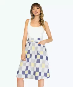 Passion Lilie Sunshine Plaid Ikat Midi Skirt