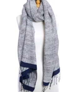 Swahili African Modern Ethiopian Stella Shawl - Blue Accessories