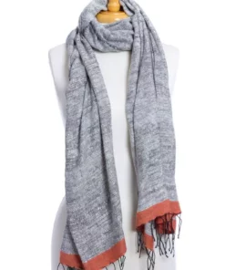 Swahili African Modern Accessories Ethiopian Stella Shawl - Coral