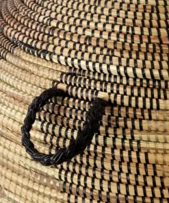 Swahili African Modern Extra Large Black And Gold ZigZag Hamper Home Goods