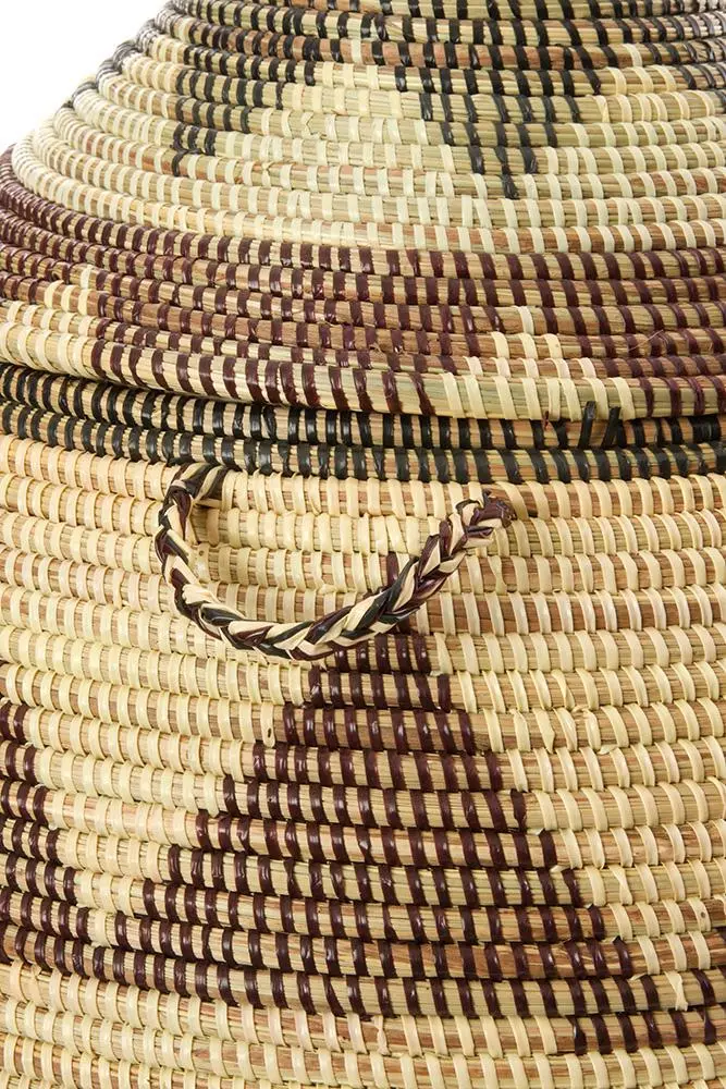 Swahili African Modern Large Black And Cream Dune Laundry Hamper Basket 2 Swahili African Modern Large Black And Cream Dune Laundry Hamper Basket