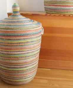 Swahili African Modern Large Rainbow Prayer Mat Hamper Home Goods