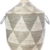 Swahili African Modern Home Goods Large Silver Triangle Laundry Hamper
