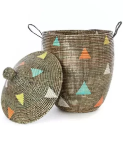 Swahili African Modern Large Teranga Triangles Hamper Basket