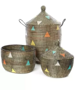 Swahili African Modern Large Teranga Triangles Hamper Basket