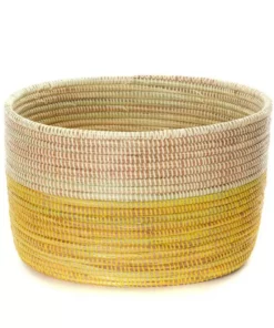 Swahili African Modern Lemon Dipped Knitting Basket