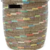 Swahili African Modern Sable Swirl Flat Lid Storage Basket Home Goods