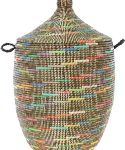 Swahili African Modern Large Sable Swirl Laundry Hamper Basket