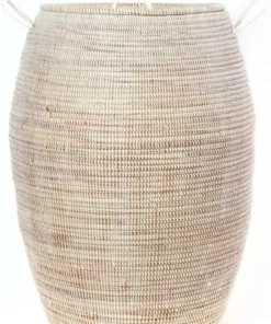 Swahili African Modern Senegalese Tall White Bongo Hamper Basket Best Sellers