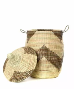 Swahili African Modern Black And Beige Mixed Pattern Hamper Set 13 Swahili African Modern Black And Beige Mixed Pattern Hamper Set