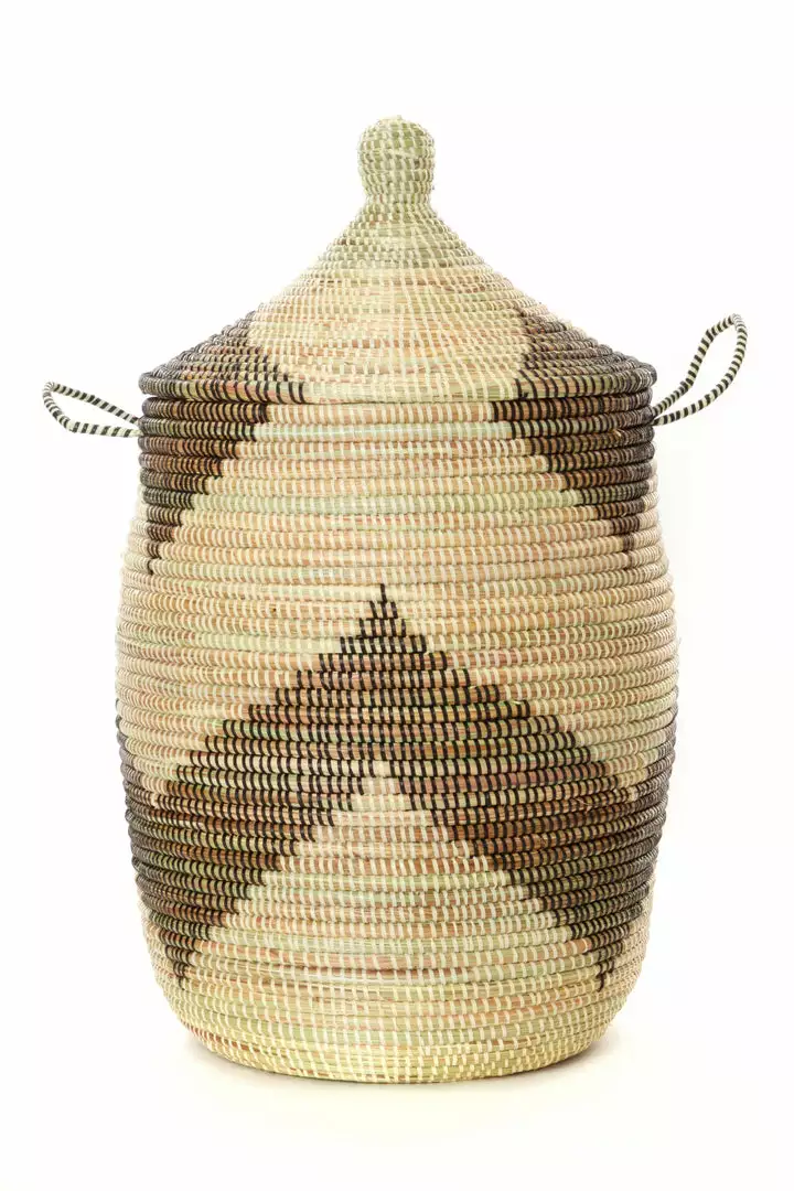 Swahili African Modern Black And Beige Mixed Pattern Hamper Set 6 Swahili African Modern Black And Beige Mixed Pattern Hamper Set