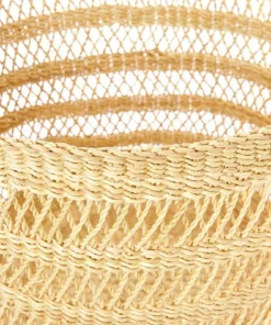 Swahili African Modern Home Goods Lace Weave Basket Bin Set